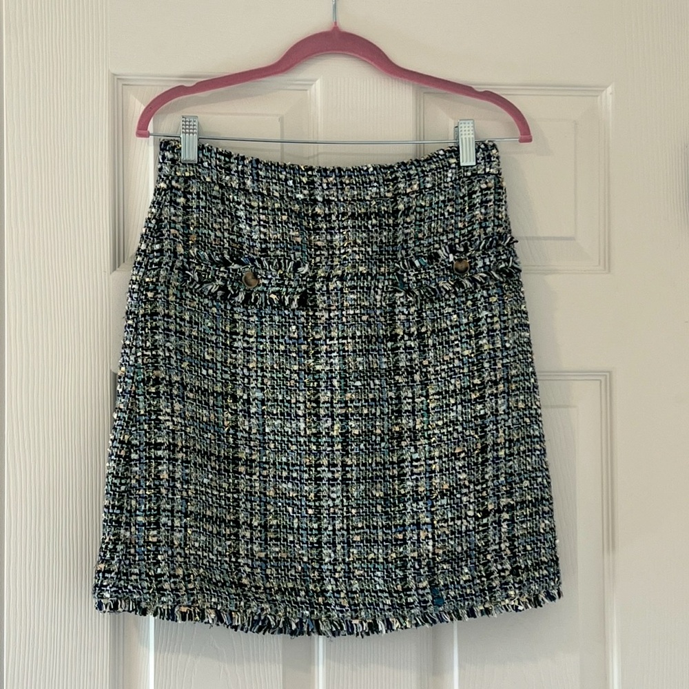 Ann Taylor Tweed Mini Skirt - Black and White